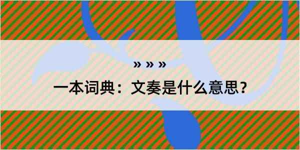 一本词典：文奏是什么意思？