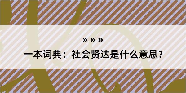 一本词典：社会贤达是什么意思？