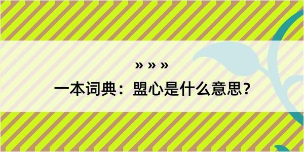 一本词典：盟心是什么意思？