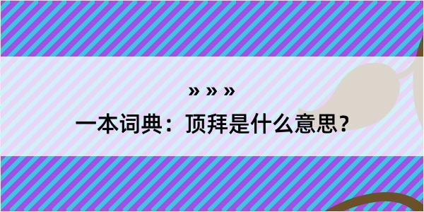 一本词典：顶拜是什么意思？