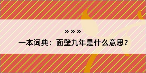 一本词典：面壁九年是什么意思？