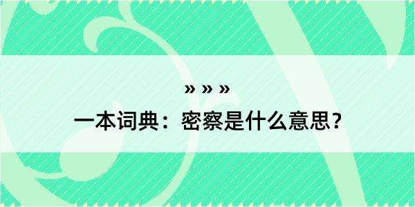 一本词典：密察是什么意思？