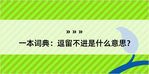 一本词典：逗留不进是什么意思？