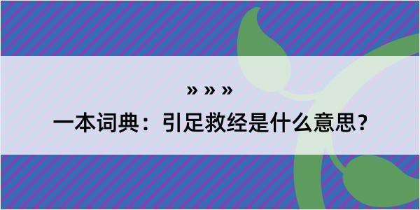 一本词典：引足救经是什么意思？