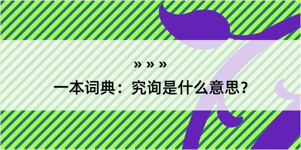 一本词典：究询是什么意思？