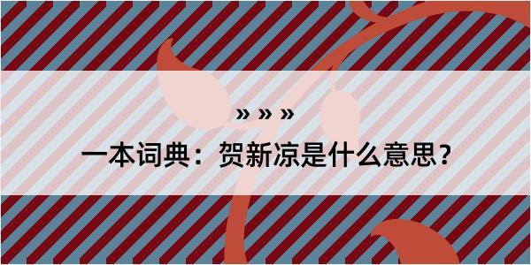 一本词典：贺新凉是什么意思？