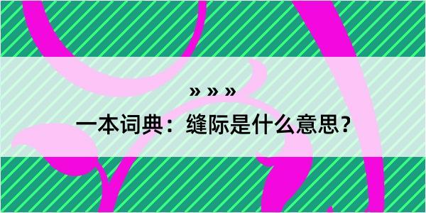 一本词典：缝际是什么意思？