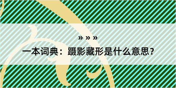 一本词典：蹑影藏形是什么意思？