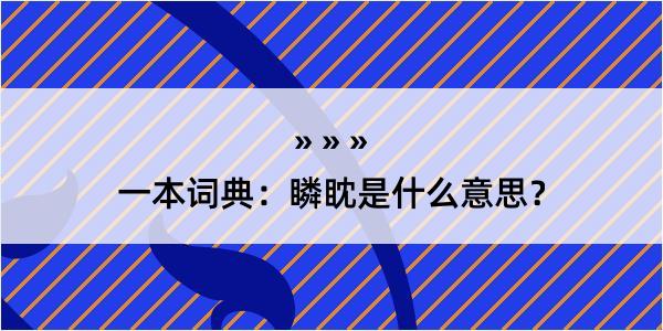 一本词典：瞵眈是什么意思？