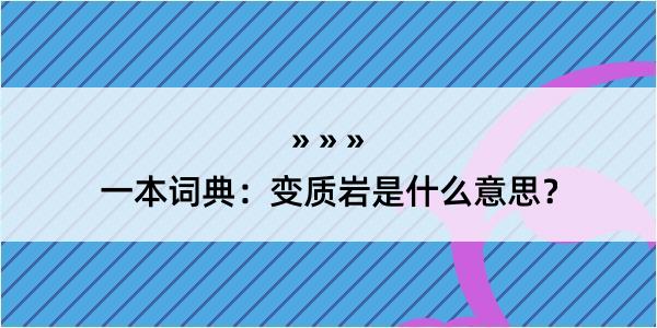 一本词典：变质岩是什么意思？