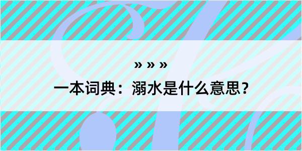 一本词典：溺水是什么意思？