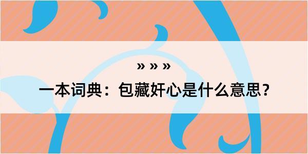 一本词典：包藏奸心是什么意思？