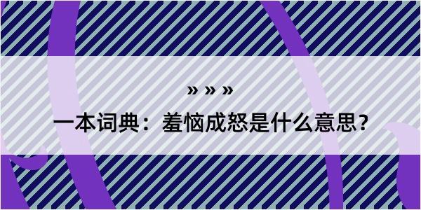 一本词典：羞恼成怒是什么意思？