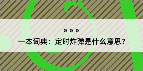 一本词典：定时炸弹是什么意思？