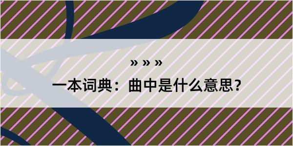 一本词典：曲中是什么意思？