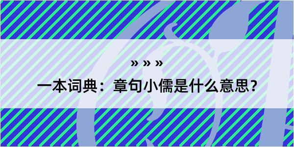 一本词典：章句小儒是什么意思？