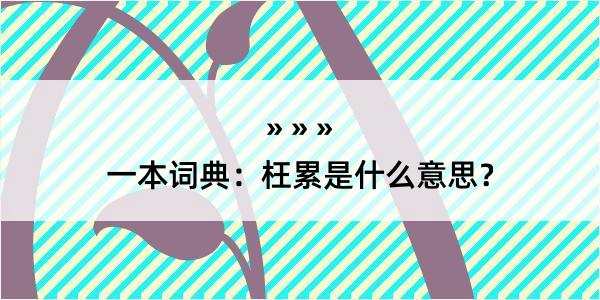 一本词典：枉累是什么意思？