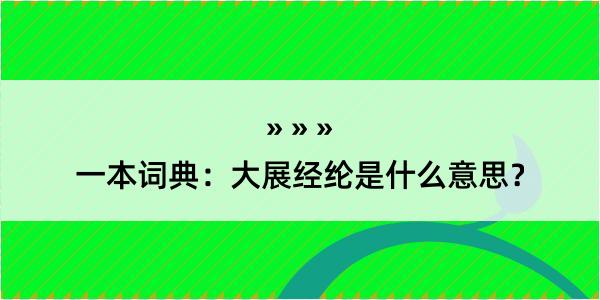 一本词典：大展经纶是什么意思？