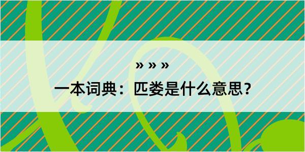 一本词典：匹娄是什么意思？