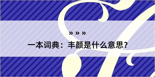 一本词典：丰颜是什么意思？