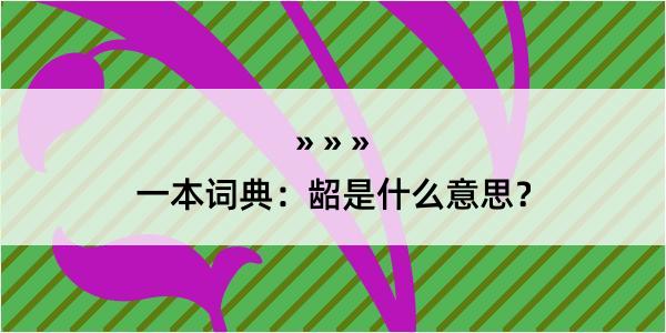 一本词典：龆是什么意思？