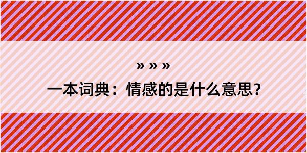 一本词典：情感的是什么意思？