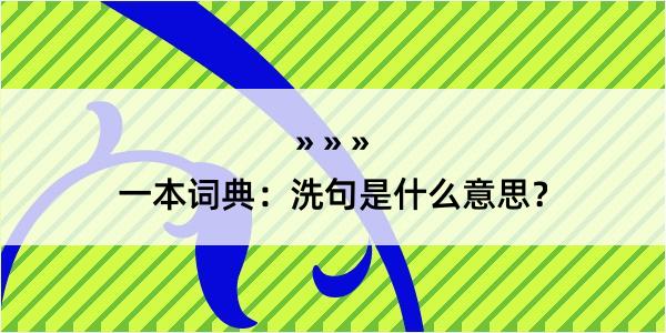 一本词典：洗句是什么意思？