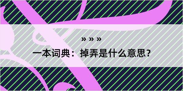 一本词典：掉弄是什么意思？