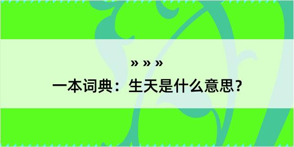 一本词典：生天是什么意思？