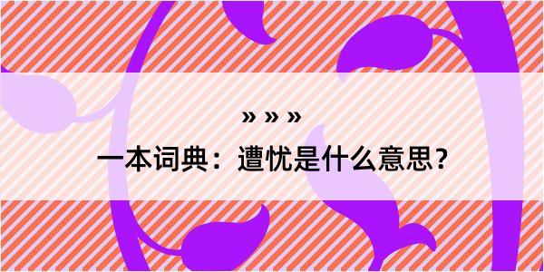 一本词典：遭忧是什么意思？