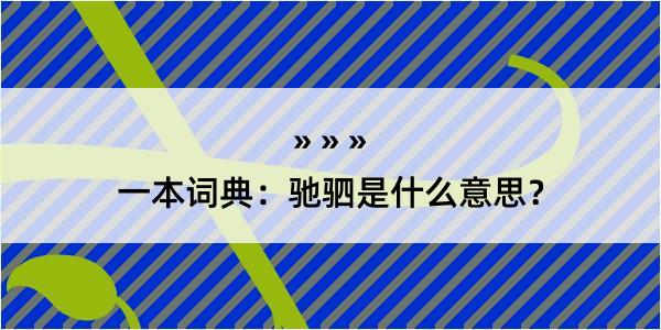 一本词典：驰驷是什么意思？