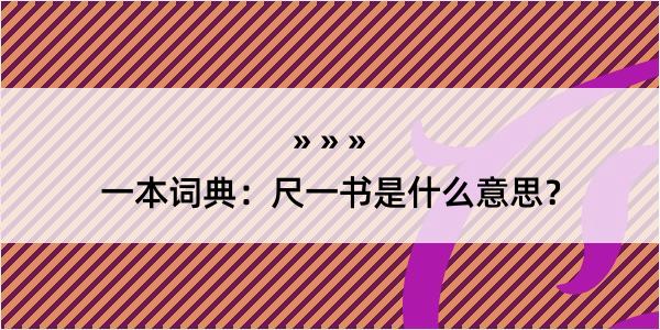 一本词典：尺一书是什么意思？