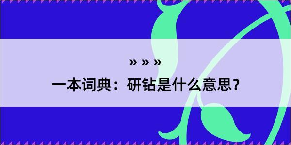 一本词典：研钻是什么意思？