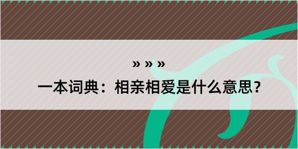 一本词典：相亲相爱是什么意思？