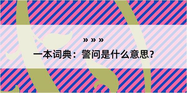 一本词典：警问是什么意思？