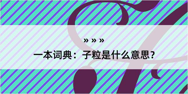 一本词典：子粒是什么意思？