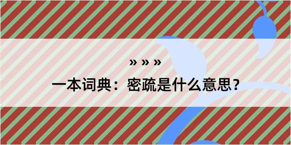 一本词典：密疏是什么意思？