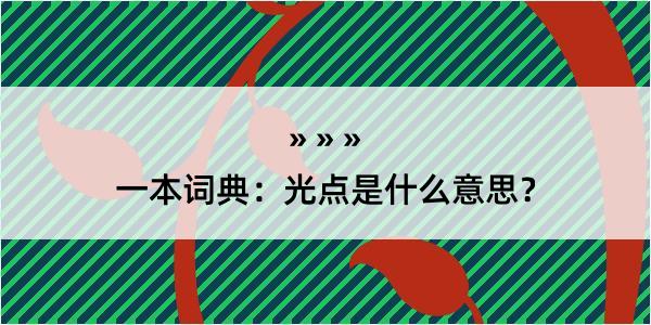 一本词典：光点是什么意思？