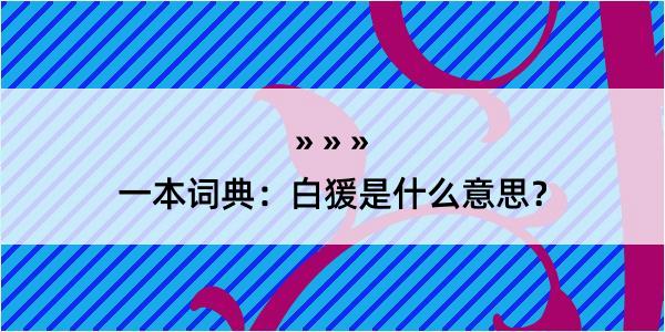 一本词典：白猨是什么意思？