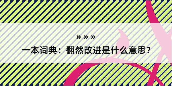 一本词典：翻然改进是什么意思？