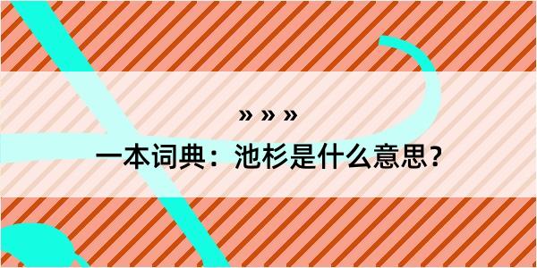 一本词典：池杉是什么意思？