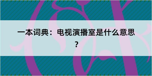 一本词典：电视演播室是什么意思？