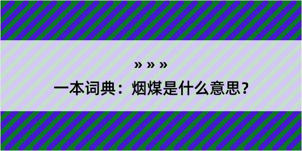 一本词典：烟煤是什么意思？