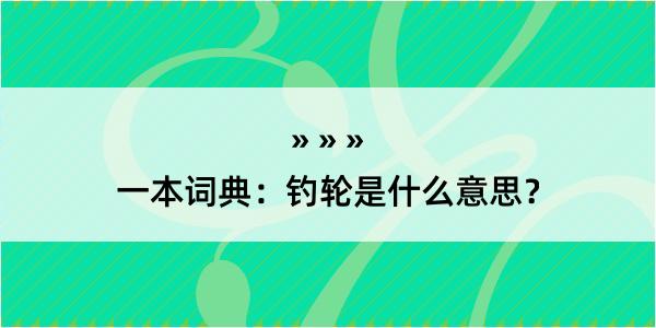 一本词典：钓轮是什么意思？