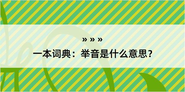 一本词典：举音是什么意思？