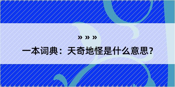 一本词典：天奇地怪是什么意思？