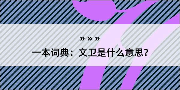 一本词典：文卫是什么意思？