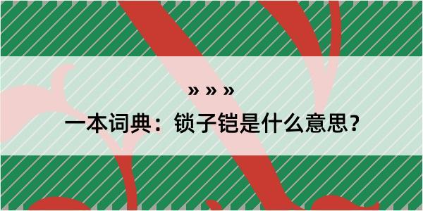 一本词典：锁子铠是什么意思？