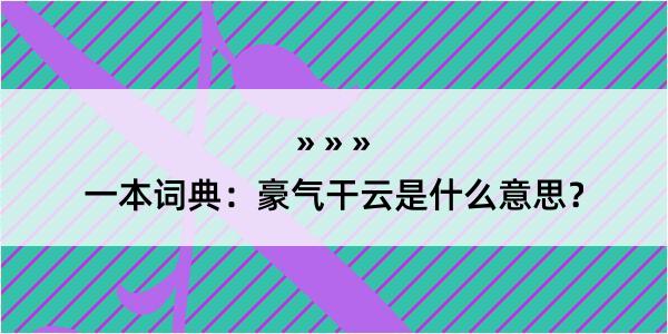 一本词典：豪气干云是什么意思？