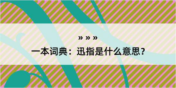 一本词典：迅指是什么意思？